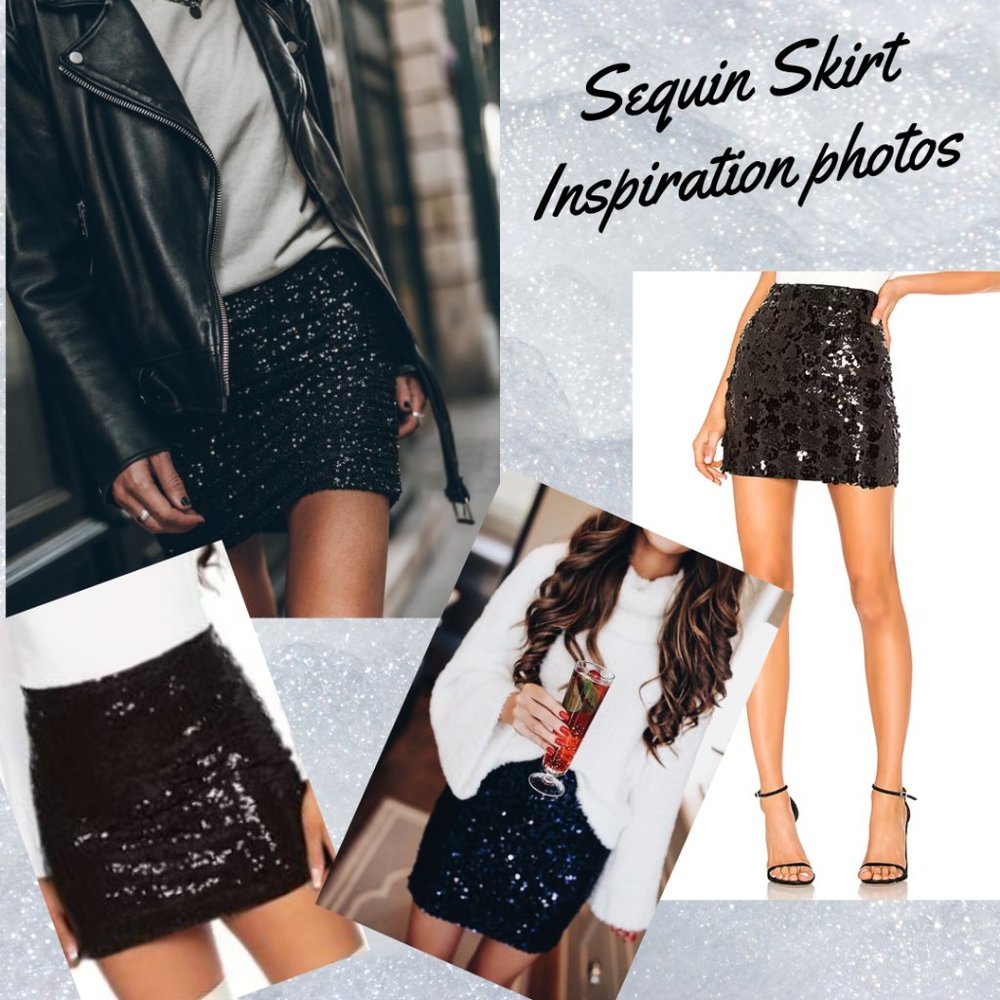 Black Sequin Mini Skirt - XL - Picture 3 of 11